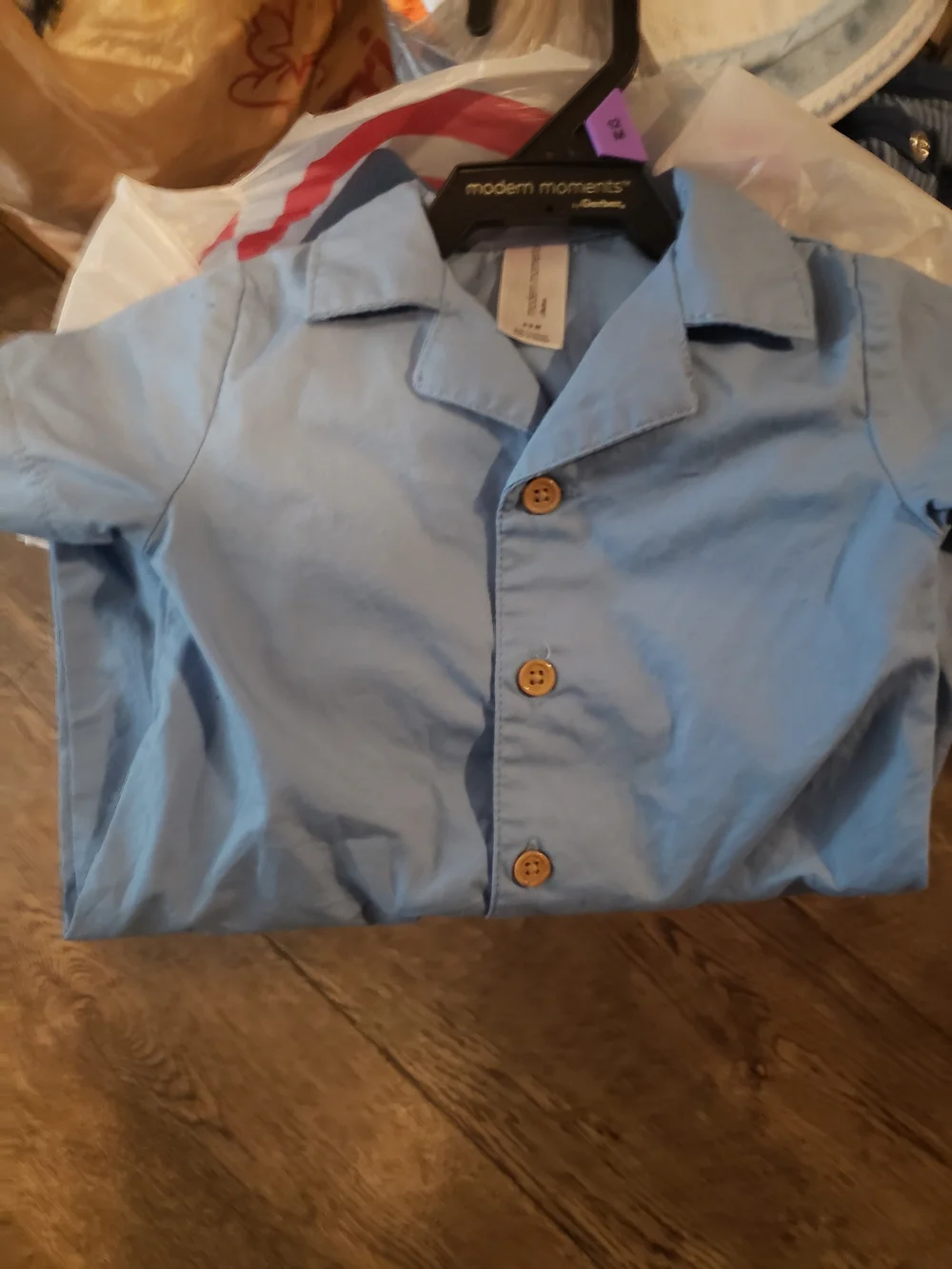 modern moments by Gerber Light Blue Button-Up Shirt